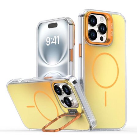 iPhone 16 Pro Gradient Discolor Lens Kickstand Magsafe Skal