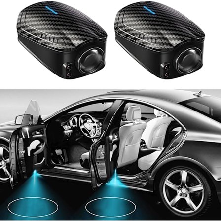 Pieces Bil LED Logo Projektor, LED Velkomst Projektionslys, LED Bildør Lys, USB Opladning, Egnet til 99% af Biler