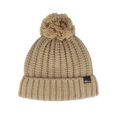 Jack Wolfskin - Beige pom Beanie - Highloft Knit Beanie Anis Pom @ Hatstore