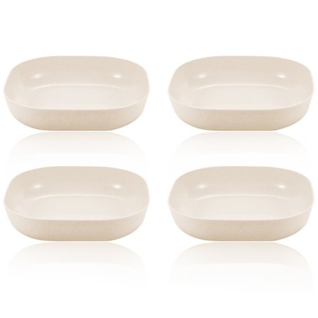 4 st polypropenplasttallrikar med djupa sidor för diskmaskin