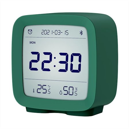 Bluetooth-väckarklocka, App-styrd Digital Smartklocka med Datum, Tid, Temperatur, Luftfuktighet, Snooze-funktion, 16 Alarm och 8 Ringsignaler