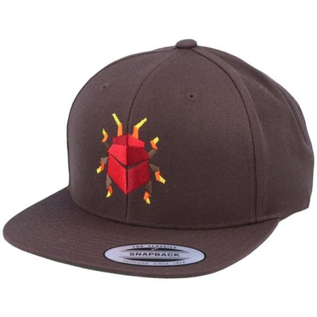 Origami - Brun snapback Keps - Red Paper Bug Dark Brown Snapback @ Hatstore