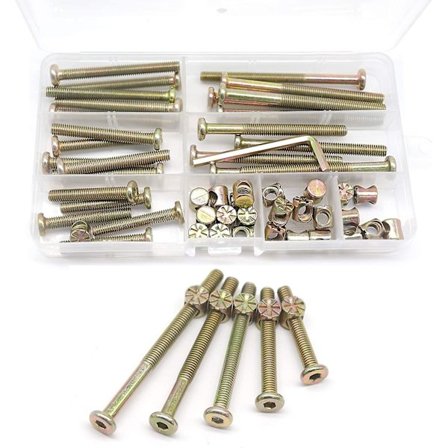 25-Sett M6x40mm/ 50mm/ 60mm/ 70mm/ 80mm Sekskant Skrue Bolter Sylindermutter Sortimentsett