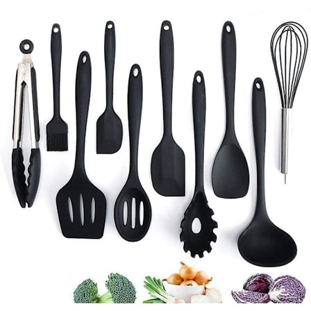 Silikonsett, matlagingsbestikksett Avansert varmebestandig kjøkkenutstyr Matlagingstilbehør Non-stick kjøkkenbakeverktøy, visp, grill