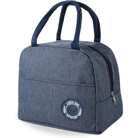 Isolert Lunsjveske, 6L Lunsjboks med Isolert Aluminiumfolie, Liten Lekkasjesikker Lunsjkurv Mini Isolert Lunsjveske (Marineblå)