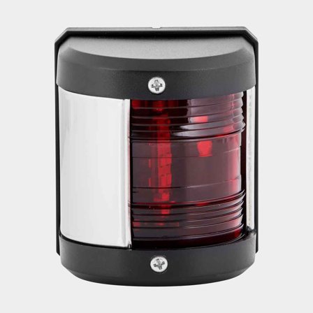 Babordslanterna för sidomontering AAA, 10 W, 12 V, 112.5°, plast, 75 x 64 x 55 mm, röd, för båtar < 12 meter + ljuskälla Halogen (12 V/10 W)