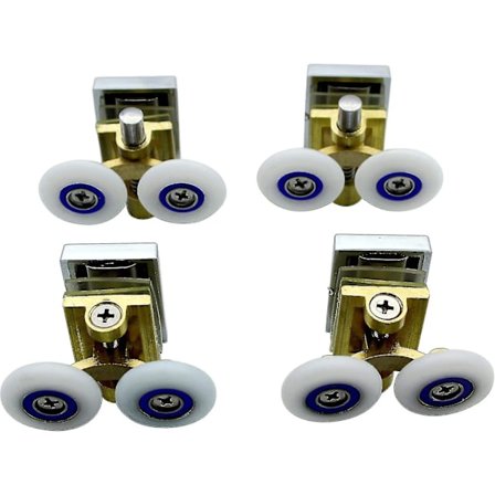 4-pack Suihkuoven rullat - Suihkurullat - Liukukiskorullat - Messinkiset tukivarret 25 mm pyörillä suihkukaappiin, suihkuhuoneeseen-FQ-
