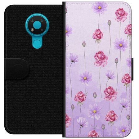 Kompatibelt Lommeboketui til Nokia 3.4 Petal Reverie Lilac Mist