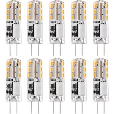 10x G4 LED-pærer 12V AC/DC Varmhvid 3000K 2W, dæmpbare