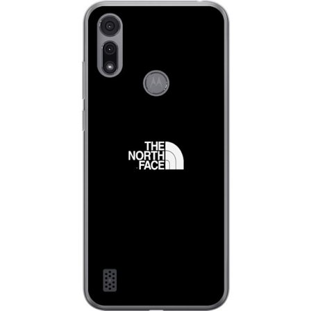 Kompatibel Mobilcover til Motorola Motorola Moto E6i The North Face logoet, klassisk og stilren design i sort og hvid, inspireret af eventyr, frilufts