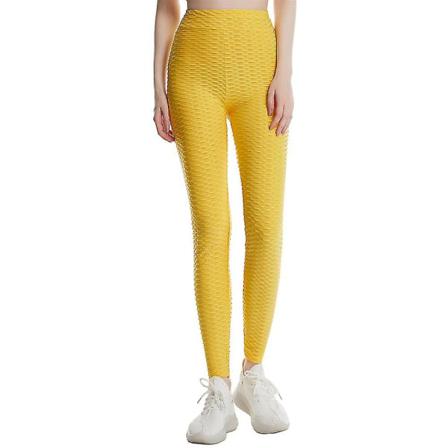 Super Stretch Leggings Med Hög Midja För Kvinnor Yellow S