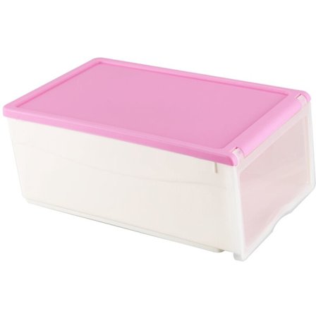 KUUMA Läpinäkyvä Laatikko Muovi Kotelo Kengät Säilytys Laatikot Pinottava Järjestäjä Laatikko, Vaaleanpunainen