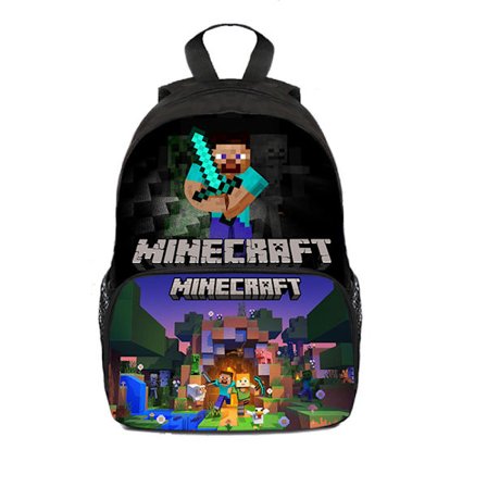 Minecraft Ryggsekk for Barn Skolesekk Ryggsekk Characters Bag