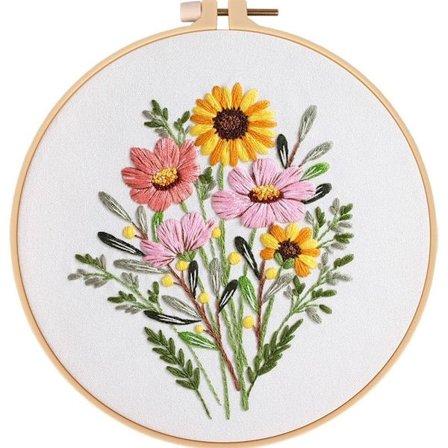 Øvingssett for broderisøm Blomsterbroderi D D