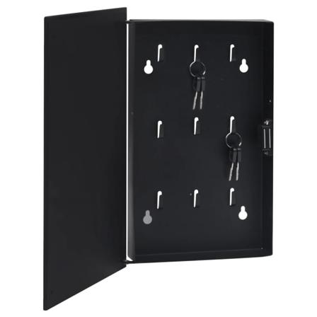 Vidaxl Nyckelskåp Med Magnetisk Tavla Svart 30x20x5,5 Cm Svart