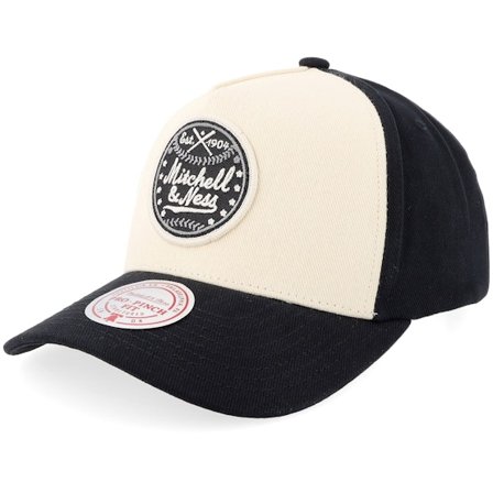 Mitchell & Ness - White adjustable Caps - Own Brand Baseball Pro Pinch Cream/Black A-frame Adjustable @ Hatstore