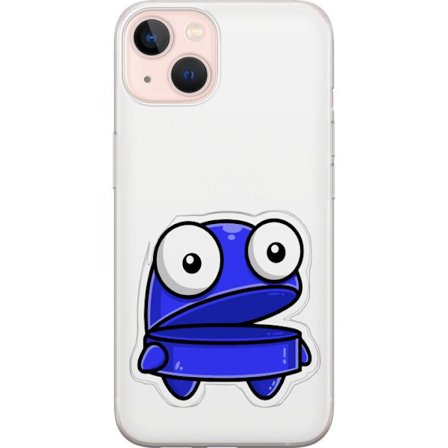Kompatibel Mobilcover til Apple Apple iPhone 13 Blå tegneseriefigur med åbent udtryk og store øjne i sjov illustration