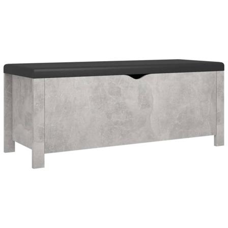 Vidaxl Förvaringsbänk Med Dyna Betonggrå 105x40x45 Cm Spånskiva Grå