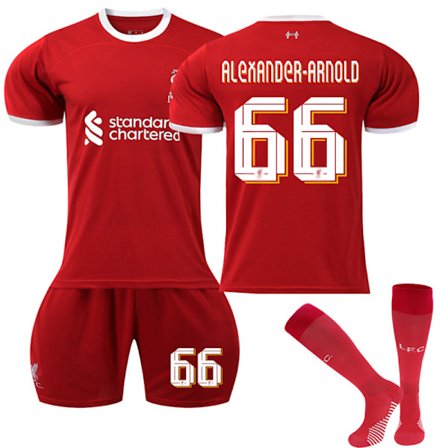 2023-2024 Liverpool Home Barn fotbollströja Kit nr 66 Alexander-Arnold