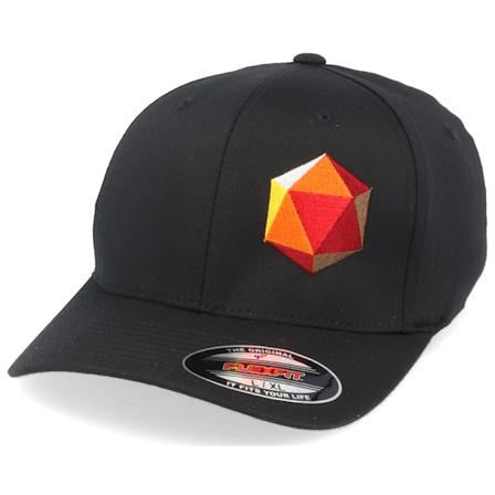 Gamerz - Svart flexfit Caps - Red D20 Side Panel Black Flexfit @ Hatstore