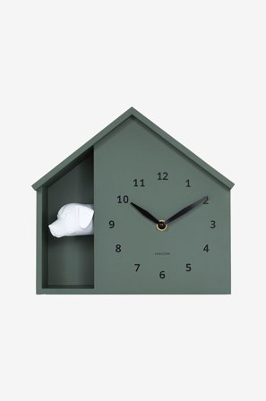 Karlsson - Veggklokke Peeking Doggy - Grønn - Veggklokker & bordklokker - Fra Homeroom