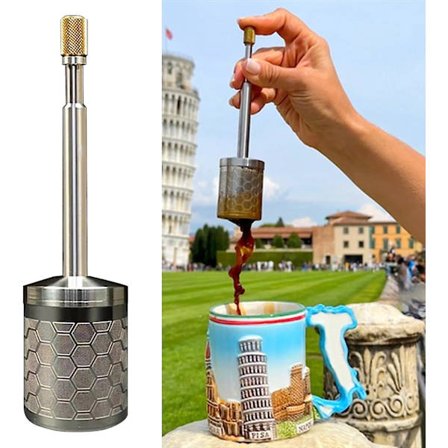 Bærbar Fransk Kaffe- og Tepresse, Genanvendelig Slidstærk Letvægts Kaffefilter Kompatibel Med Rejser, Camping, Arbejde & Skole -ES