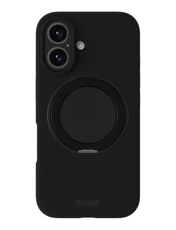 Holdit Silicone Stand Case Iphone 16 - Black - IPHONE 16