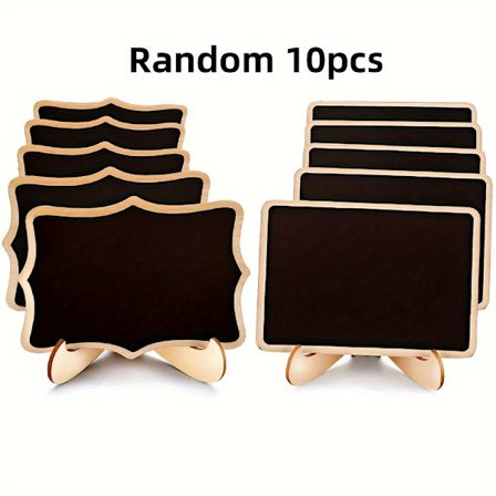 10 stk. Elegante Mini Tavleskilte med Staffeli - Perfekt til Bryllupper, Fester og Begivenheder - Inkluderer Bordnumre, Madskilte og (FMY)