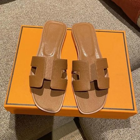 Sexede sandaler dame strandtøfler Klassiske flade læder tøfler dame 11