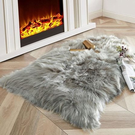 Blød Kunstig Fårskindspels Matte Hvid Fårskind Stolbeskytter Sædepude Shaggy