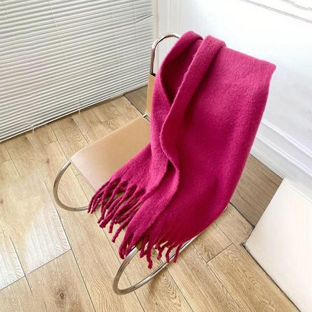 Mohair Damer Tørklæde Lange Tørklæder ROSE RED