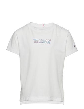 Iridescent Badge Logo Tee S/S White Tommy Hilfiger