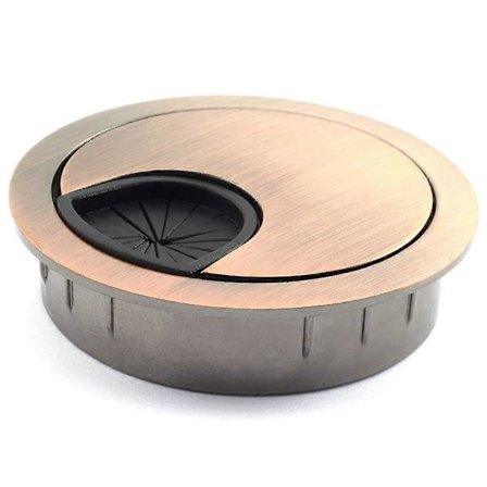4 stk. Kabelhullbeskyttere, 50 mm Sink Alloy Skrivebord Tråd- og Kabelgjennomføringsbeskytter for Kontor-PC-Skrivebord Kabelorganisator, Rødbronse
