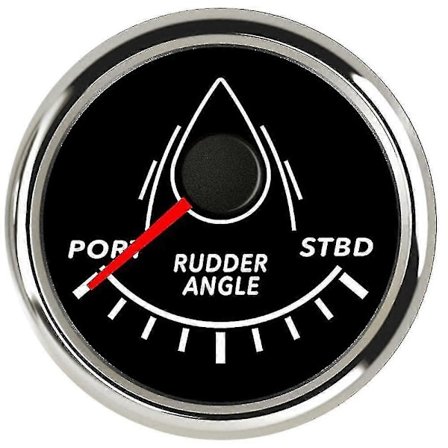 52mm Marin Roderpositionsindikator Vattentät Röd Bakgrundsbelysning med 0-190 Ohm Rodergivare 12v/24vd för Marin Yacht-Perfet