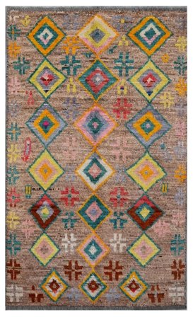 Moroccan Berber - Afghanistan Hand Knotted 88X149 Rug Brown/Black Afghanistan