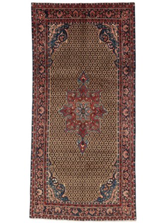 Hand Knotted Persian Koliai Rug 152X304 Black/Brown