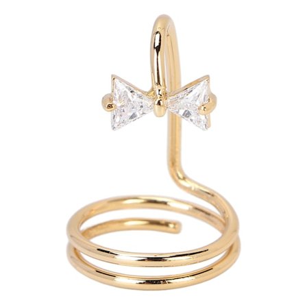 Trendig Fingernagelring Elektropläterad Koppar Manikyr Ring Nagelkonst Tillbehör Guld