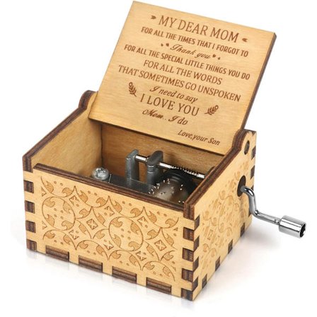 Spilledåse Håndsveiv Gravert Musikkeske - U R My Sunshine Me, ZQKLA