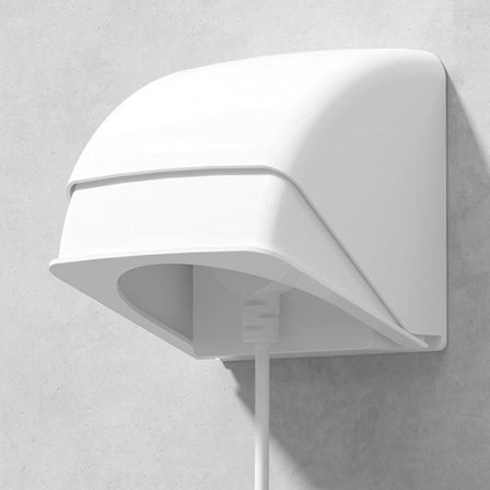 Stikkontakt dæksel, vandtæt stikkontaktboks, hvid vandtæt stikkontaktboks, egnet til baderum, balkoner og udendørs opladningssteder