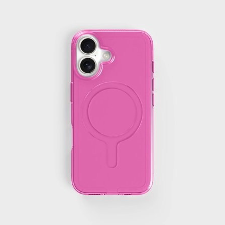 Candy Pink Clear Phone Case, Fully Circular Tinted Pink Case, iPhone 16