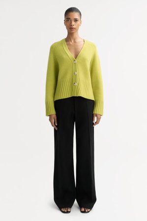 Soft Goat - V-neck Cardigan - XL - Lime