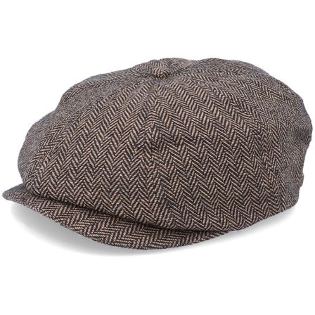 Brixton - Brun flatcap Keps - Brood Brown/Khaki Snap Cap @ Hatstore