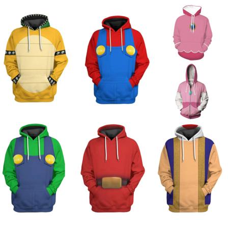 2023 Uusi Super Mario Bros. Toad -hahmo COSPLAY Fashion 3D -huppari style 3 S