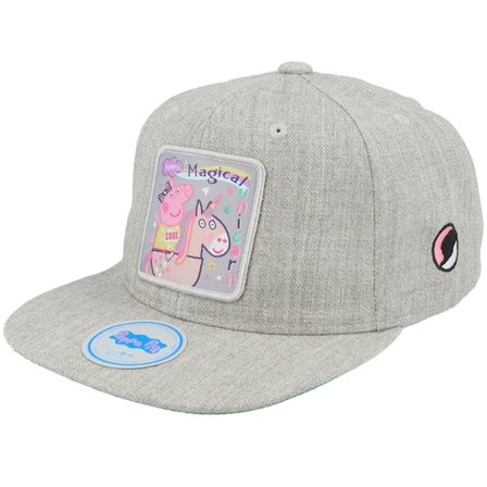 Peppa Pig - Grigio snapback Cappellino - Kids Heather Grey Magical Unicorn Patch Snapback @ Hatstore