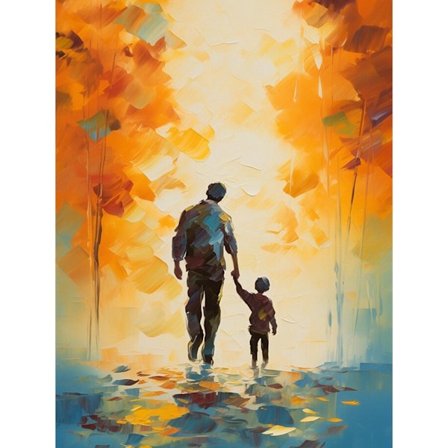 Efterårs Diamantmaleri Sæt til Far & Barn: 5D Runde Diamanter, Varmt Design, DIY Kunst til Boligindretning