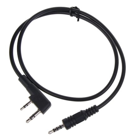 2-Pin K-Typ Headset Kontakt Plugg till 3.5mm Högtalar Interface-Ljudkonverteringskabel för TK-240 UV-B6 UV-B5 UV-5R Radio