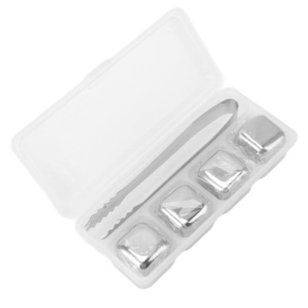 4 stk rustfrie isbiter Gjenbrukbare kjølende drikkekuler for kjøkken Restaurant kontor 4 stk med istang