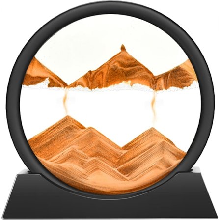 (Gull) Bevegelig Sandkunst Bilde 3D Timeglass Dyp Hav Sandlandskap Flytende Bevegelse Display Maleri Flytende Sandramme