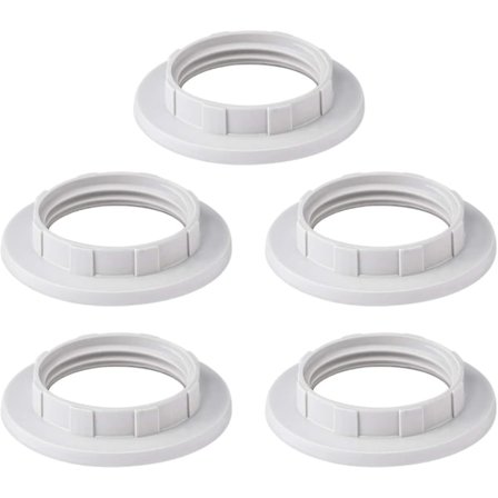 10 stk. Lampeskærm Reducer Ring E27 Konverter Til Lampholder Twist Plastik Lampskærm Montering Vaskemaskine Adapter Ring(Hvid)