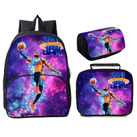 air slam dunk 2 tredelad 16-tums skolväska Space Jam style 5